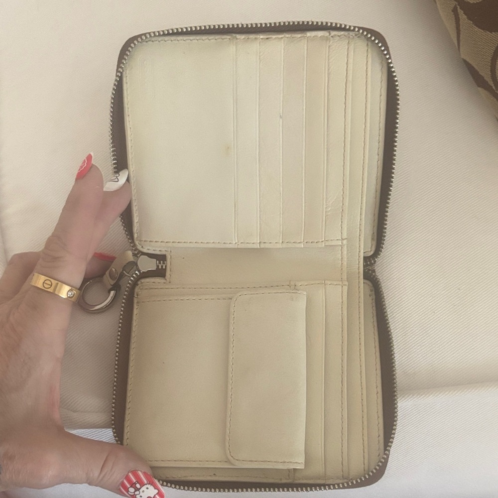 Brown Patterned Wallet with Turn Lock - image 3